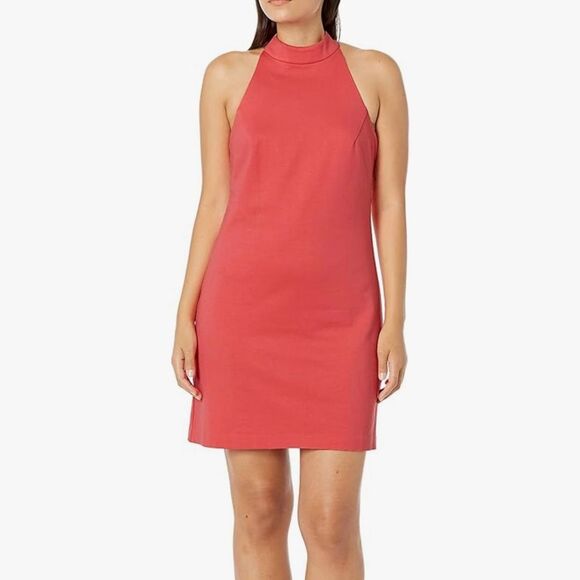 NWT Trina Turk river ponte shift dress coral women's 4 mock neck sleeveless - Picture 11 of 12